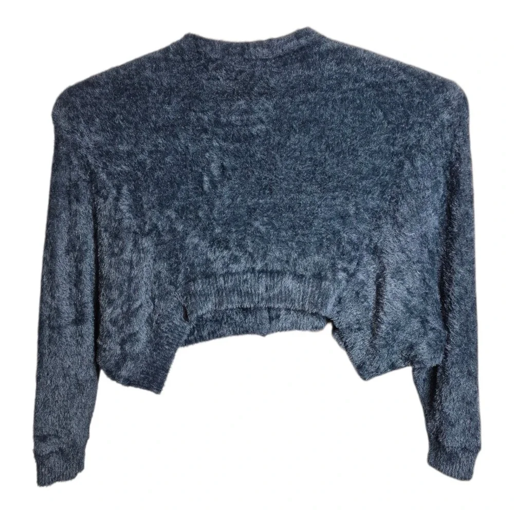 Free People FP ONE Wyatt Cardi Soft Fuzzy Button Down Cardigan‎ Black Women's M